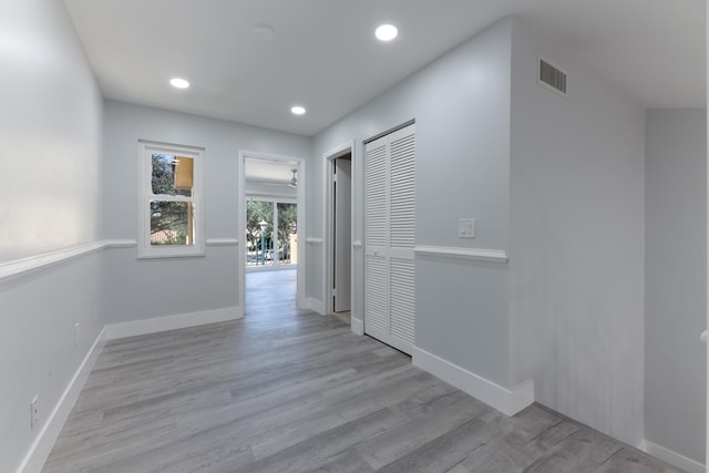 hallway featuring light hardwood / wood-style floors