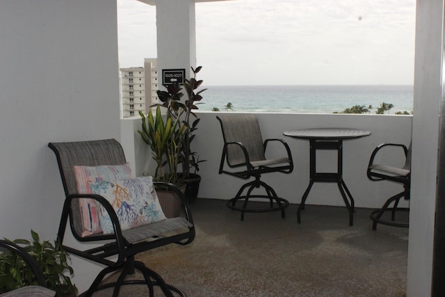 balcony with a water view