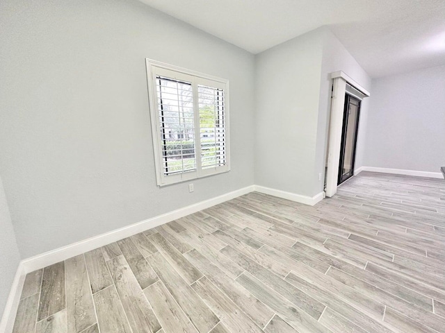 empty room featuring light wood-type flooring