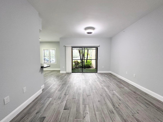 spare room featuring wood-type flooring