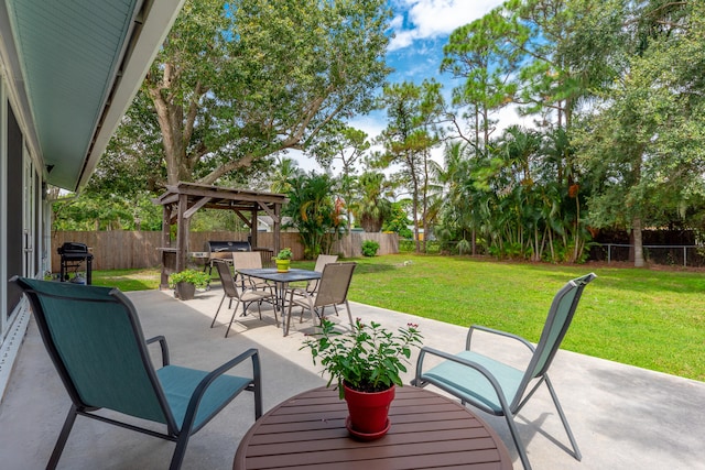 view of patio with a pergola