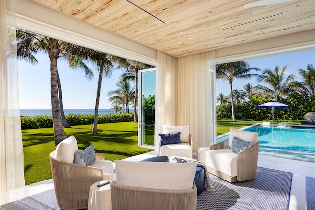 view of patio featuring an outdoor hangout area