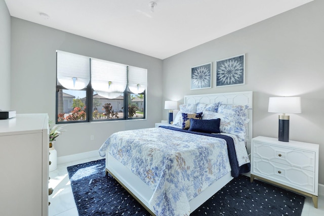 view of tiled bedroom