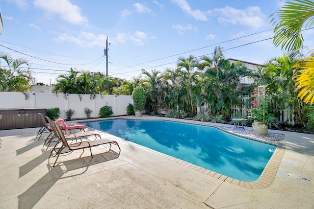 view of pool featuring a patio area