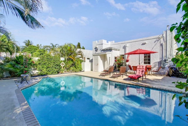 view of pool with a patio area