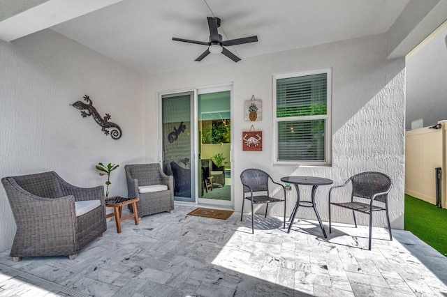 view of patio with a ceiling fan