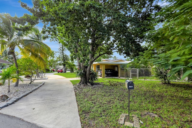 exterior space featuring a front lawn