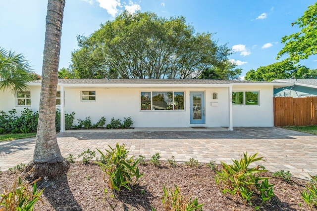 single story home with a patio area