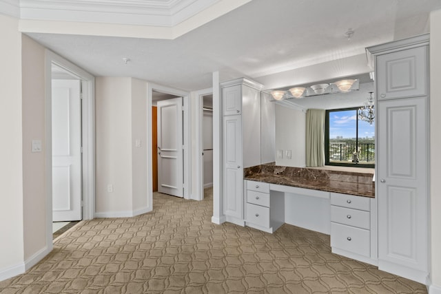 570 Ocean Dr Unit 1302, Juno Beach, FL 33408 - bathroom with baseboards, tile patterned floors, a chandelier, and vanity