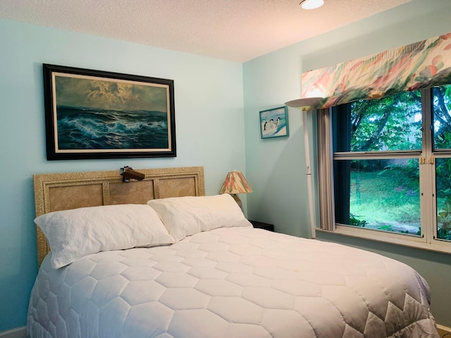 bedroom featuring a textured ceiling