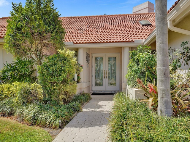 view of exterior entry with french doors