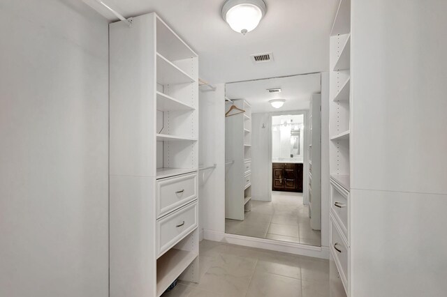 view of walk in closet