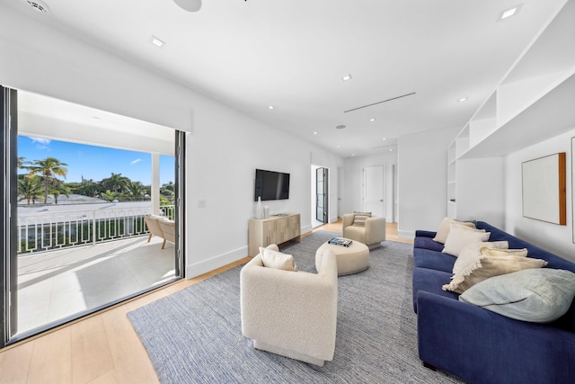 living room featuring hardwood / wood-style flooring