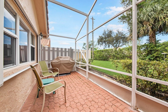 view of sunroom