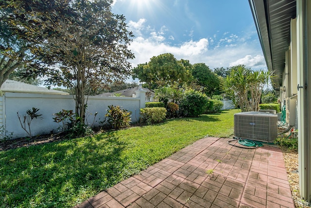 view of patio / terrace with central air condition unit