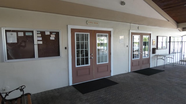 entrance to property with french doors