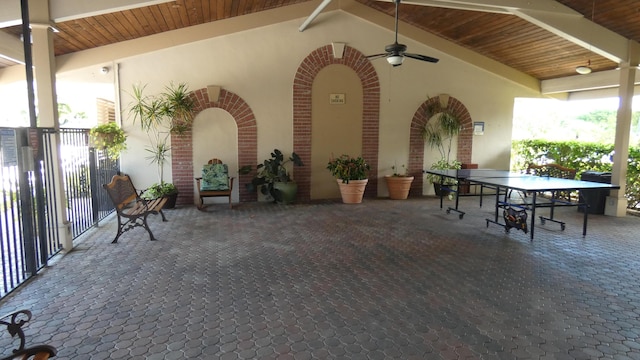 view of patio / terrace with ceiling fan