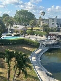 view of community featuring a water view