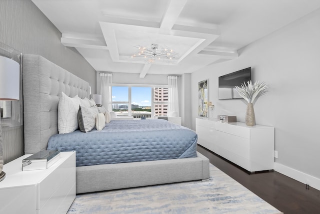 bedroom featuring dark hardwood / wood-style floors