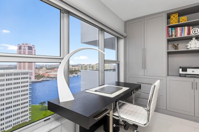 875 E Camino Real Unit 16H & G, Boca Raton, FL 33432 - office space featuring a water view, a city view, and light marble finish floors