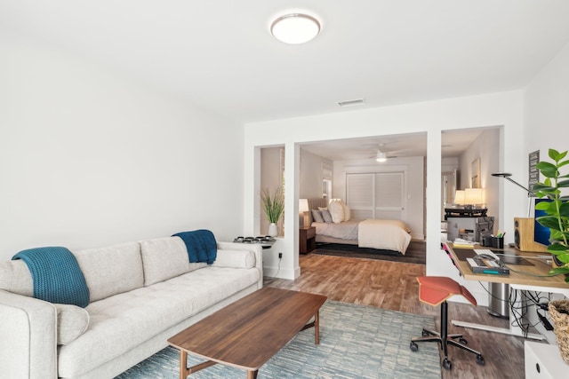 bedroom with wood-type flooring