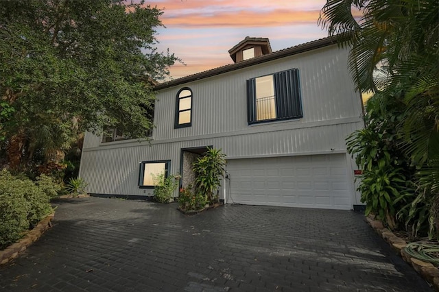 view of front of home featuring a garage