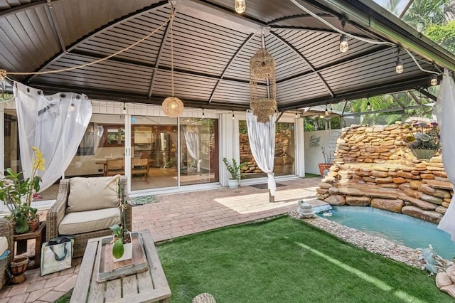 view of patio with a gazebo