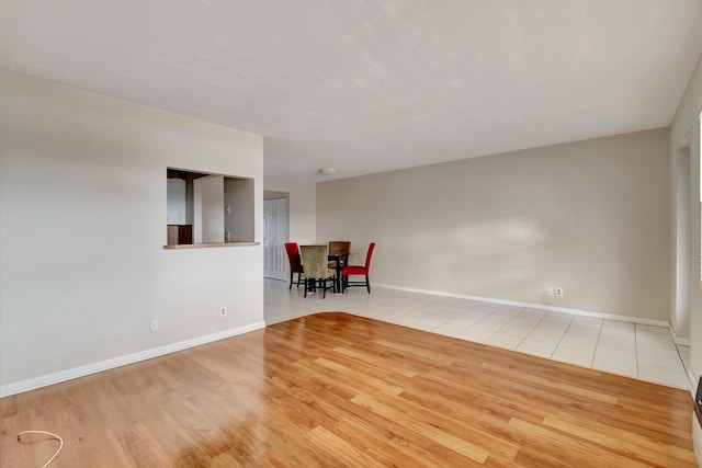 empty room with light wood-type flooring