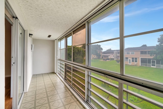 view of unfurnished sunroom