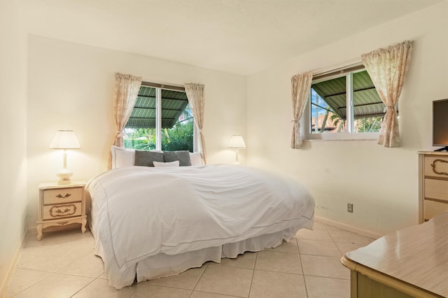 view of tiled bedroom