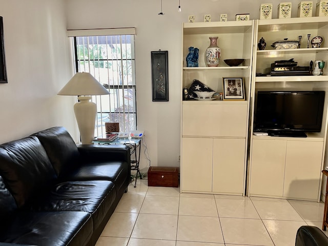 view of tiled living room