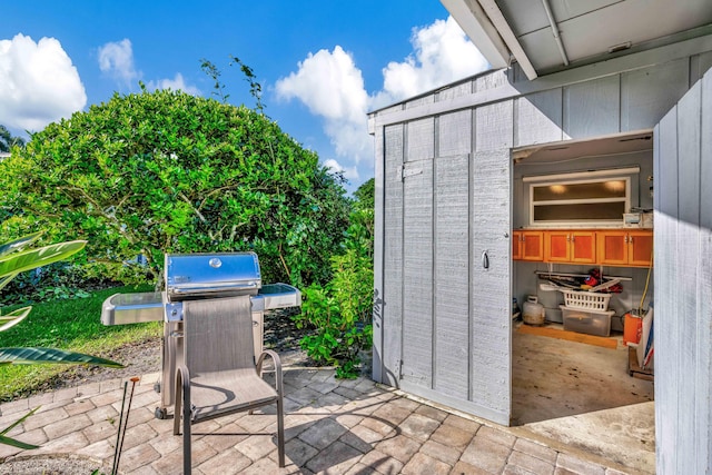 view of patio / terrace featuring grilling area