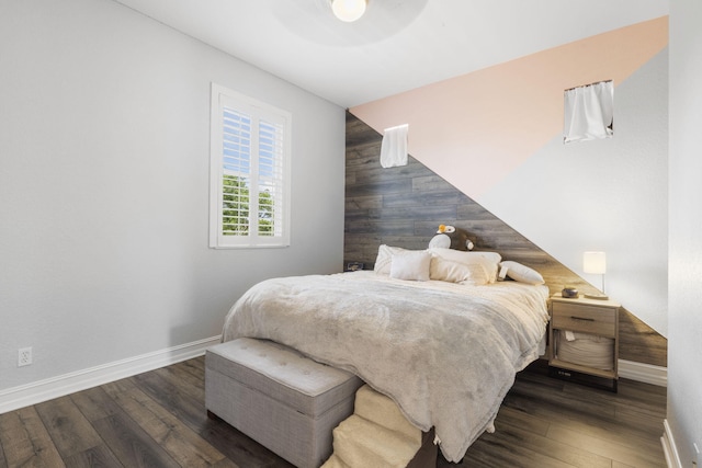 bedroom featuring dark hardwood / wood-style floors