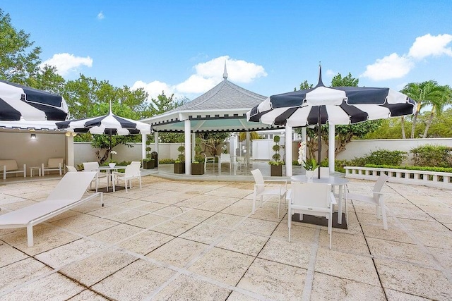 view of patio / terrace featuring a gazebo