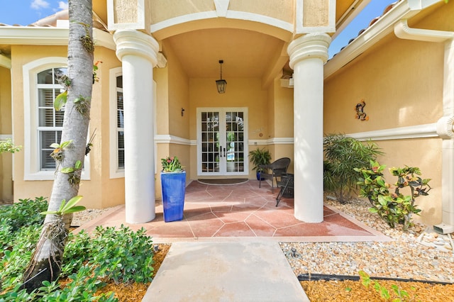 doorway to property with a patio