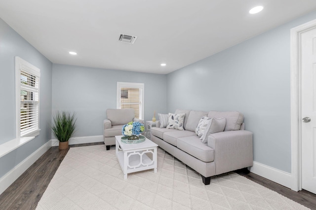 living room featuring hardwood / wood-style flooring