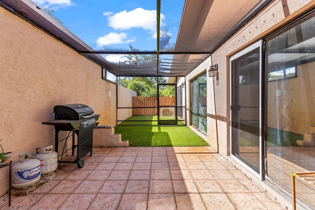 view of unfurnished sunroom