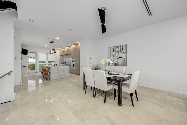 dining room with sink