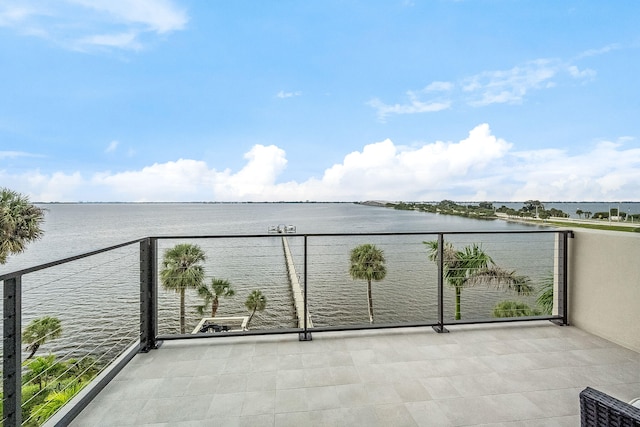 balcony with a water view