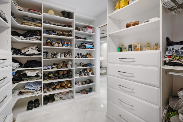 view of walk in closet