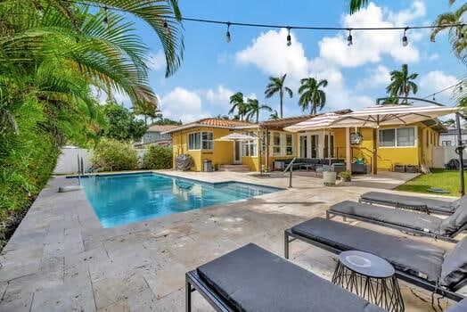 view of pool featuring a patio area