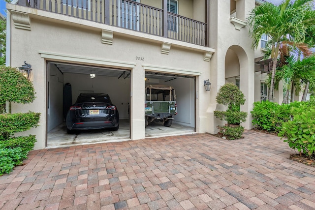 view of garage