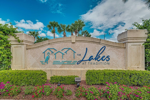 view of community sign