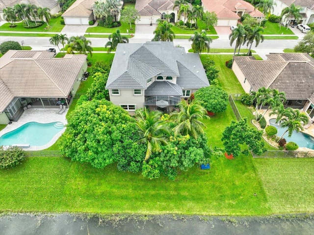 9863 Royal Cardigan Way, West Palm Beach, FL 33411 - aerial perspective of suburban area with a pool