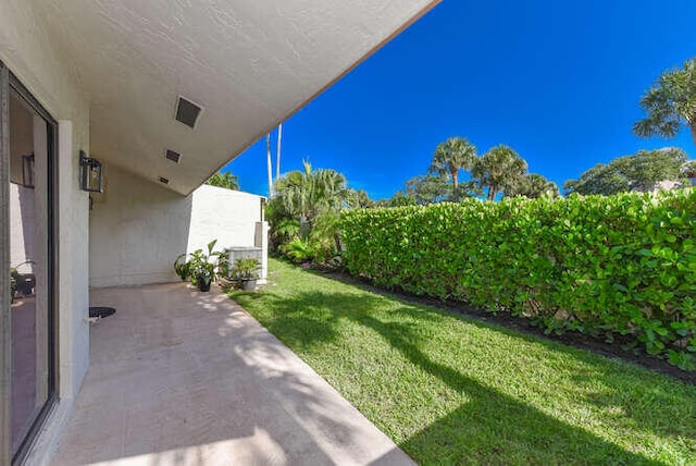 view of yard featuring a patio