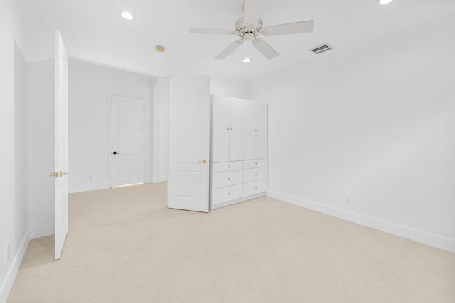 7234 Vesuvio Pl, Boynton Beach, FL 33437 - unfurnished bedroom featuring baseboards, a ceiling fan, visible vents, and recessed lighting