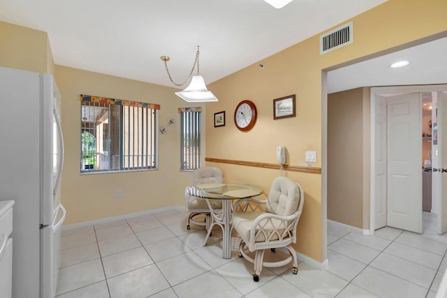 view of tiled dining room