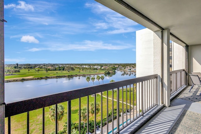 balcony with a water view