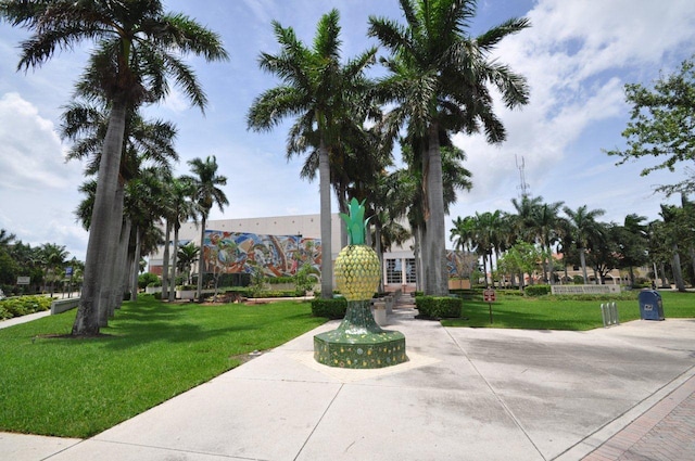 view of home's community with a lawn