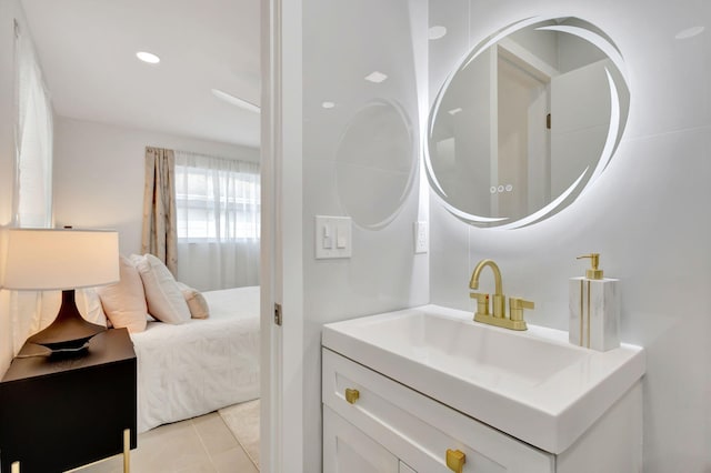 bathroom featuring vanity and tile patterned floors